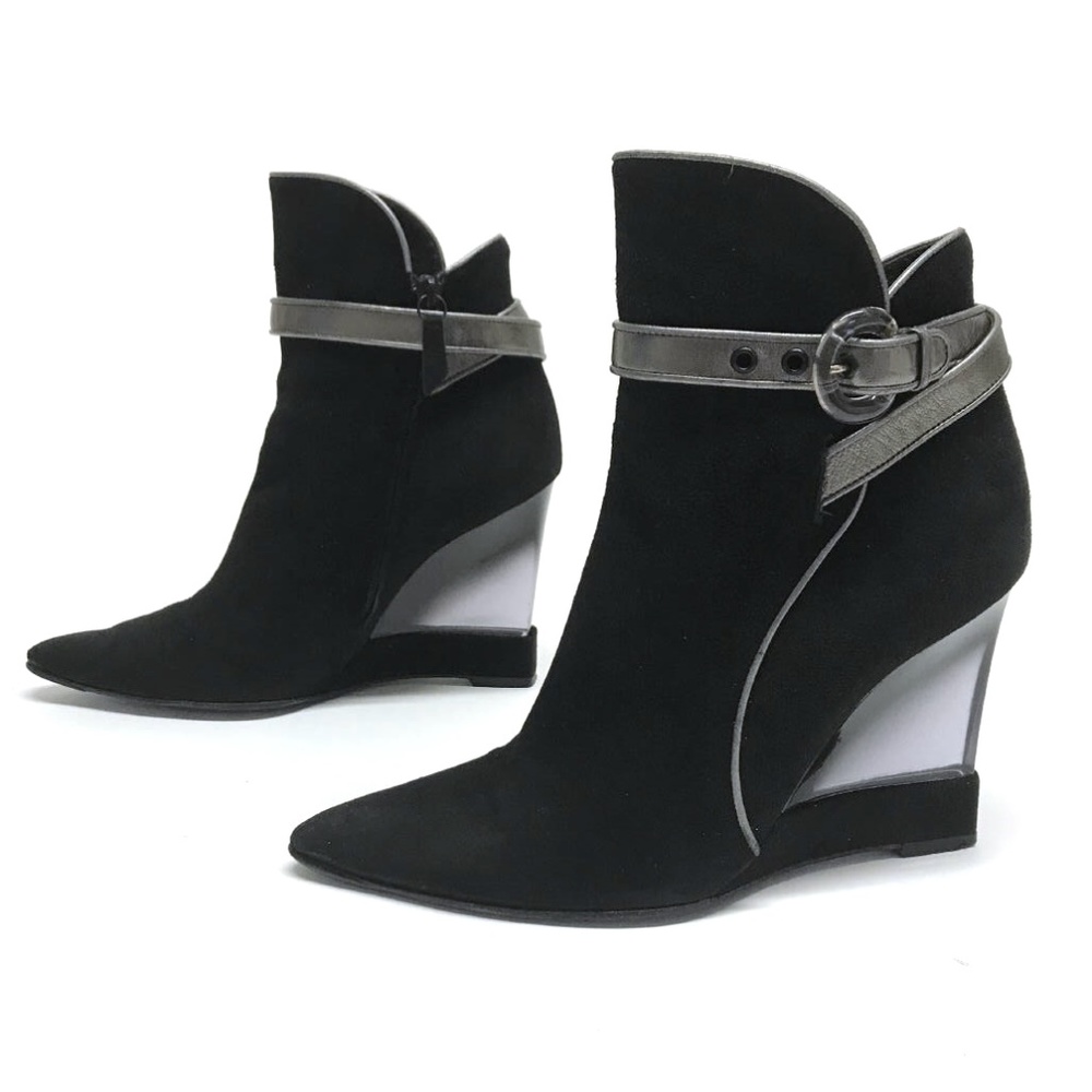 ❌❌SOLD❌❌ CASADEI Ankle Boots LUCITE Wedge Heels - Picture 3 of 8